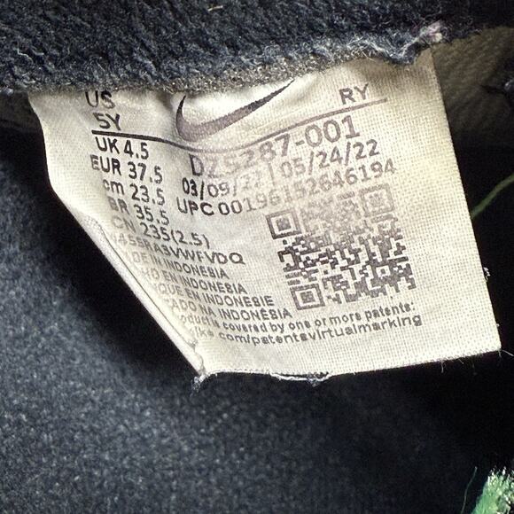 Nike Air Force 1 LV8 GS Black Green Sneaker DZ5287-001 Youth Size 5Y Womens 6.5 - Picture 6 of 7